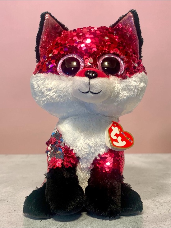 Ty Other - Ty Sequin Fox Plush in Red, White & Black